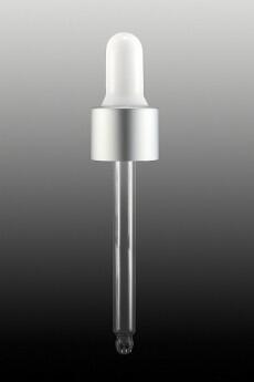 Pipeta bílo-stříbrná matná SOFI uzávěry plast/sklo 30ml 18/410 71mm - 2